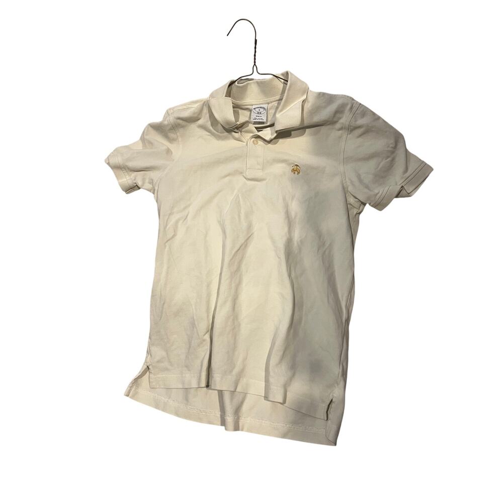 Brooks Brothers Slim Fit White Polo Golf Shirt Mens Medium